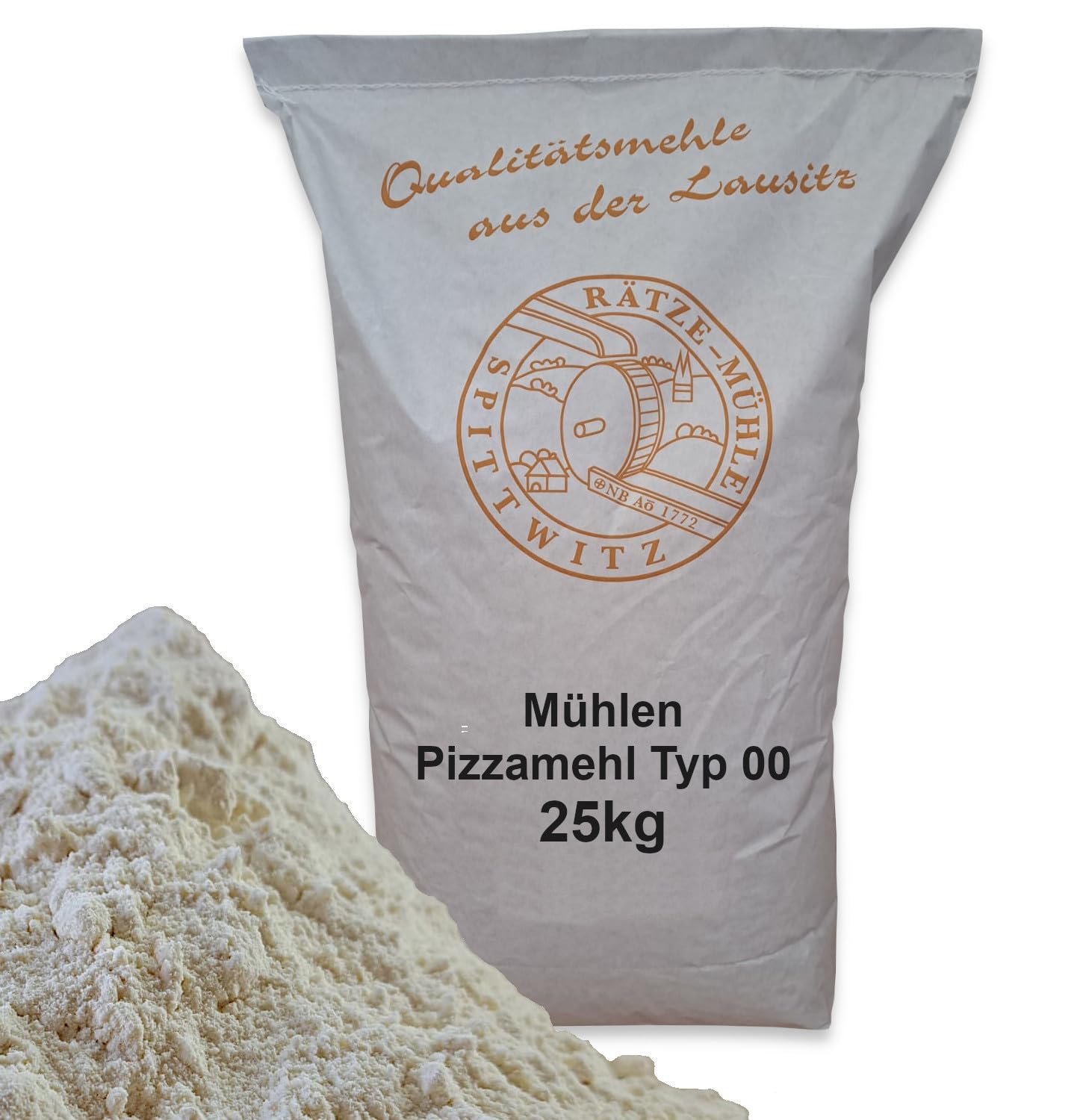 Pizzamehl 25kg Typ 00 frisch aus der Rätze-Mühle in bester Qualität 100% regional und naturbelassen