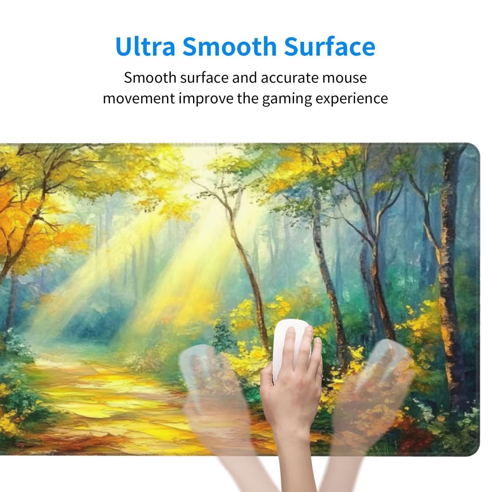 Alfombrilla Ratón Bosque Alfombrilla Ratón XXL 1600 x 800 mm, Paisaje Mouse Pad Gaming con Bordes Cosidos, Impermeable Mousepad XXL Base de Goma Antideslizante Duradera, Mouse Pad para Oficina Q874