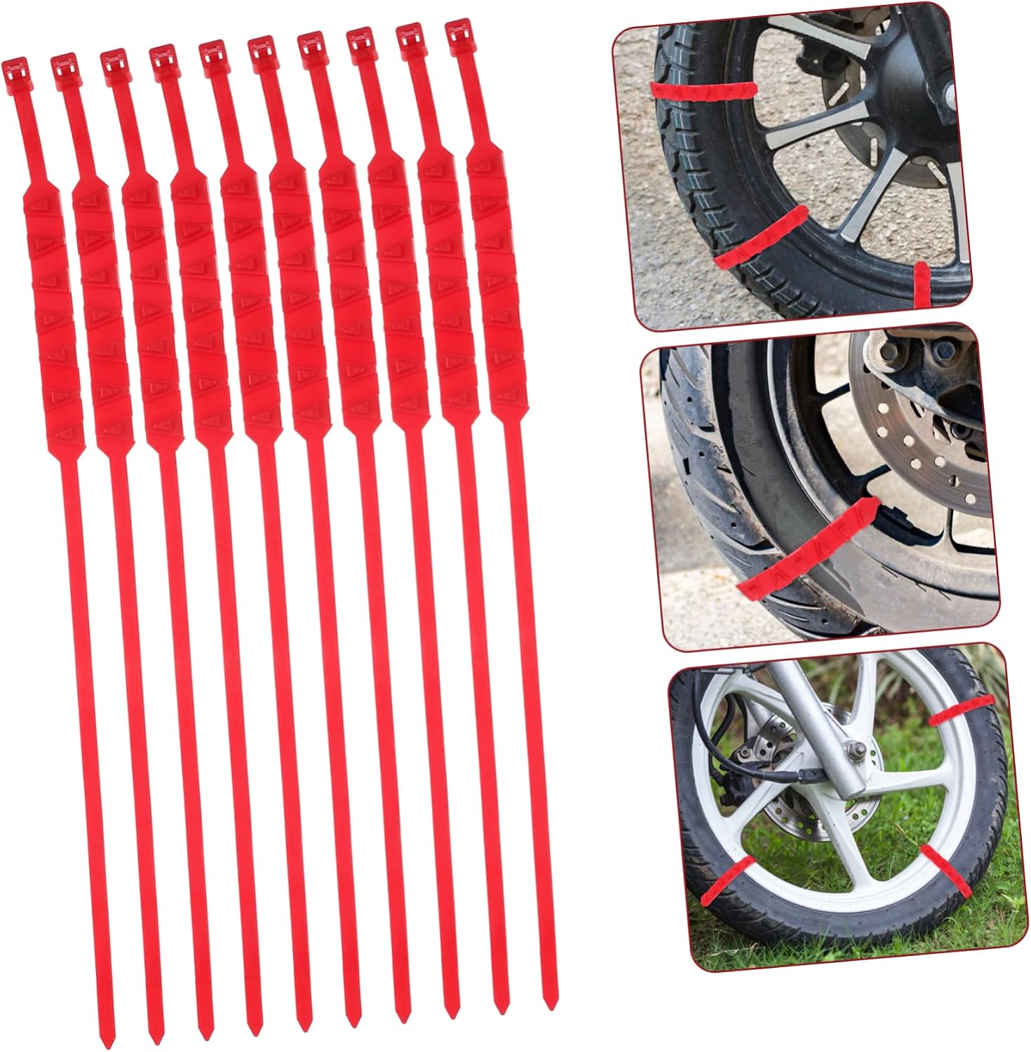 Ciieeo 10pcs Nylon Tire Mud Chain Wheel Tyre Chains for Electric Scooters Bikes Motorcycles Snow Tire Straps