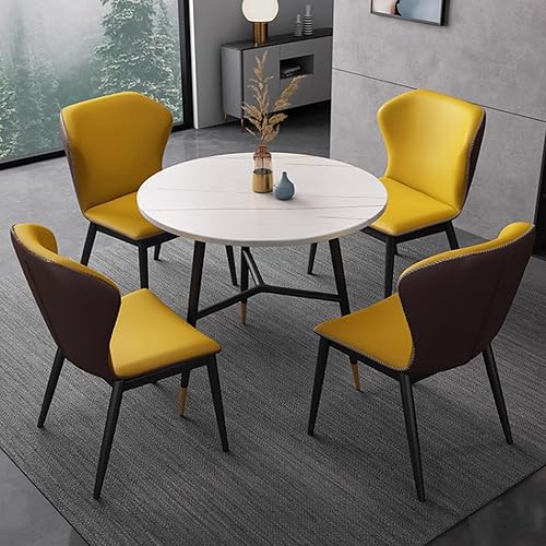 Miniatura 13 de YVYKFZD Juego de mesa y silla para sala de recepción de oficina, mesa redonda de conferencias para 4, mesa de centro compacta, juego de mesa de Gris