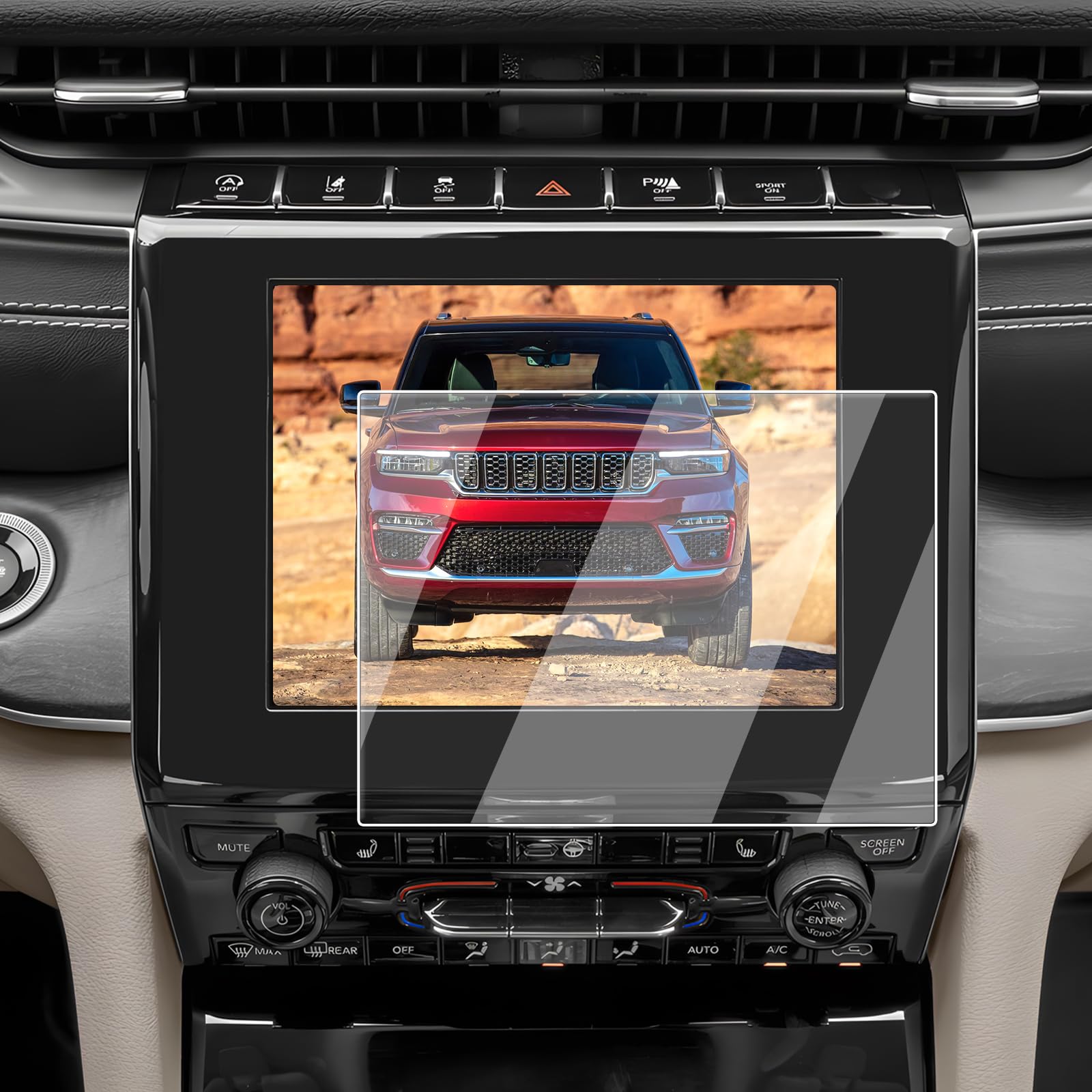 Screen Protector For 2019-2025 Jeep Grand Cherokee, 8.4-Inch Tempered Glass 9H Protector For 2019-2025 Grand Cherokee(Laredo A/Laredo/Laredo X/Altitude/Altitude X) Accessories - Anti Fingerprints