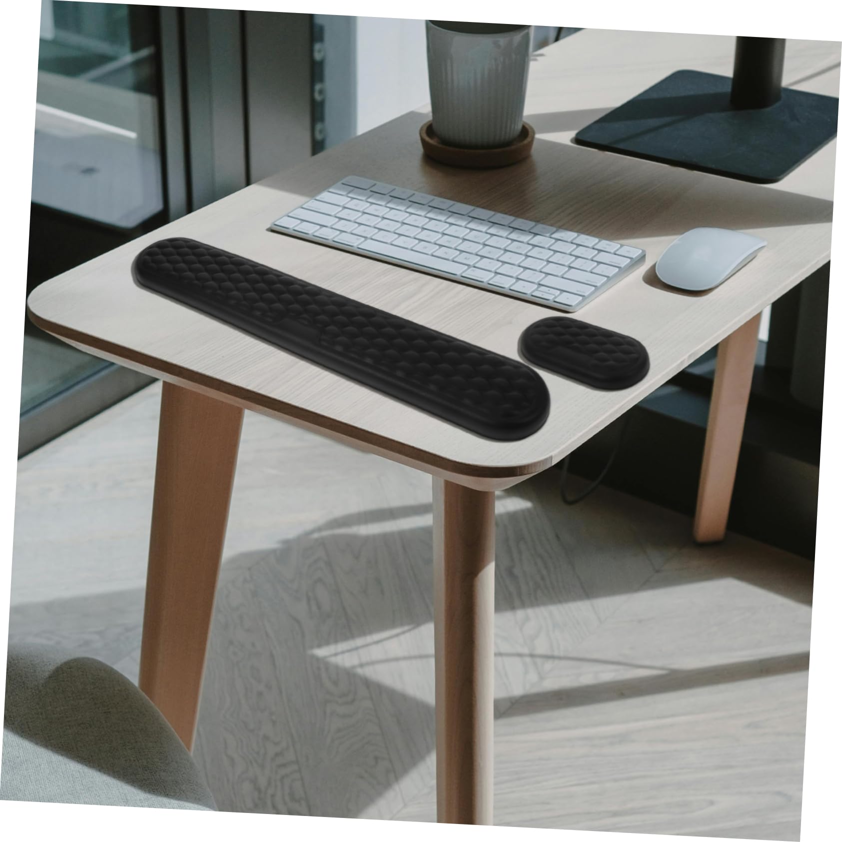 Hemobllo 1 set Tappetino Ergonomico per per Tastiera e Mouse Comfort per Ufficio Design Multifunzionale per Esperienza Ottimale
