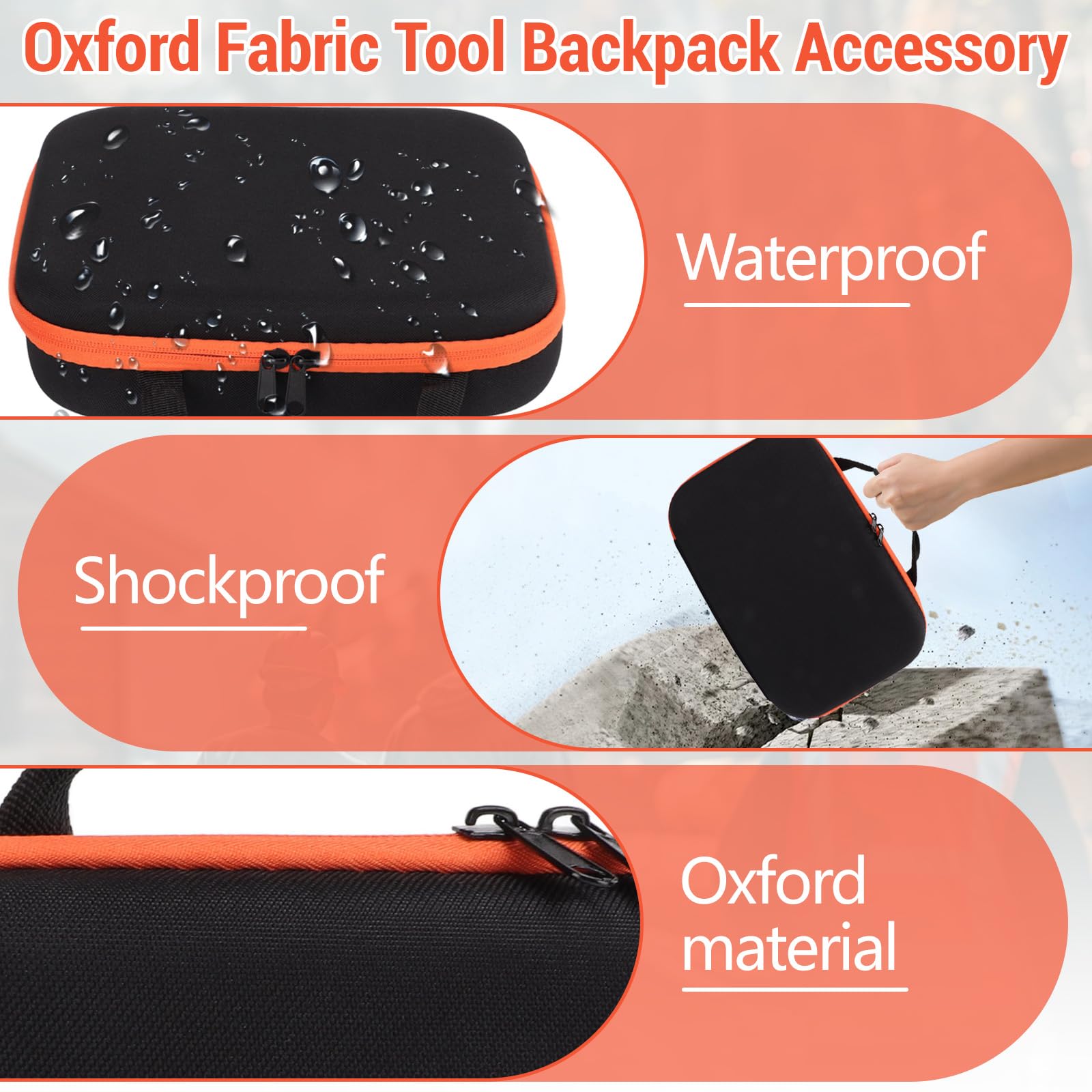 Borsa Per Utensili 38.5x32x10 Cm - Custodia Rigida Per Batterie E Attrezzi - Foto 12