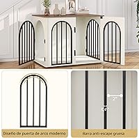 Vista 5 de Muebles de madera para perros de 31.5 pulgadas, jaula de interior para perros pequeños/medianos, jaulas resistentes decorativas para casa