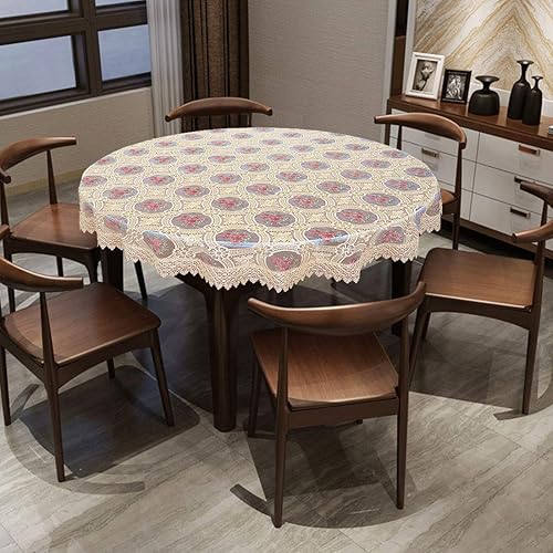 Miniatura 5 de Simhomsen Mantel rectangular de encaje floral beige vintage 54 × 72 pulgadas