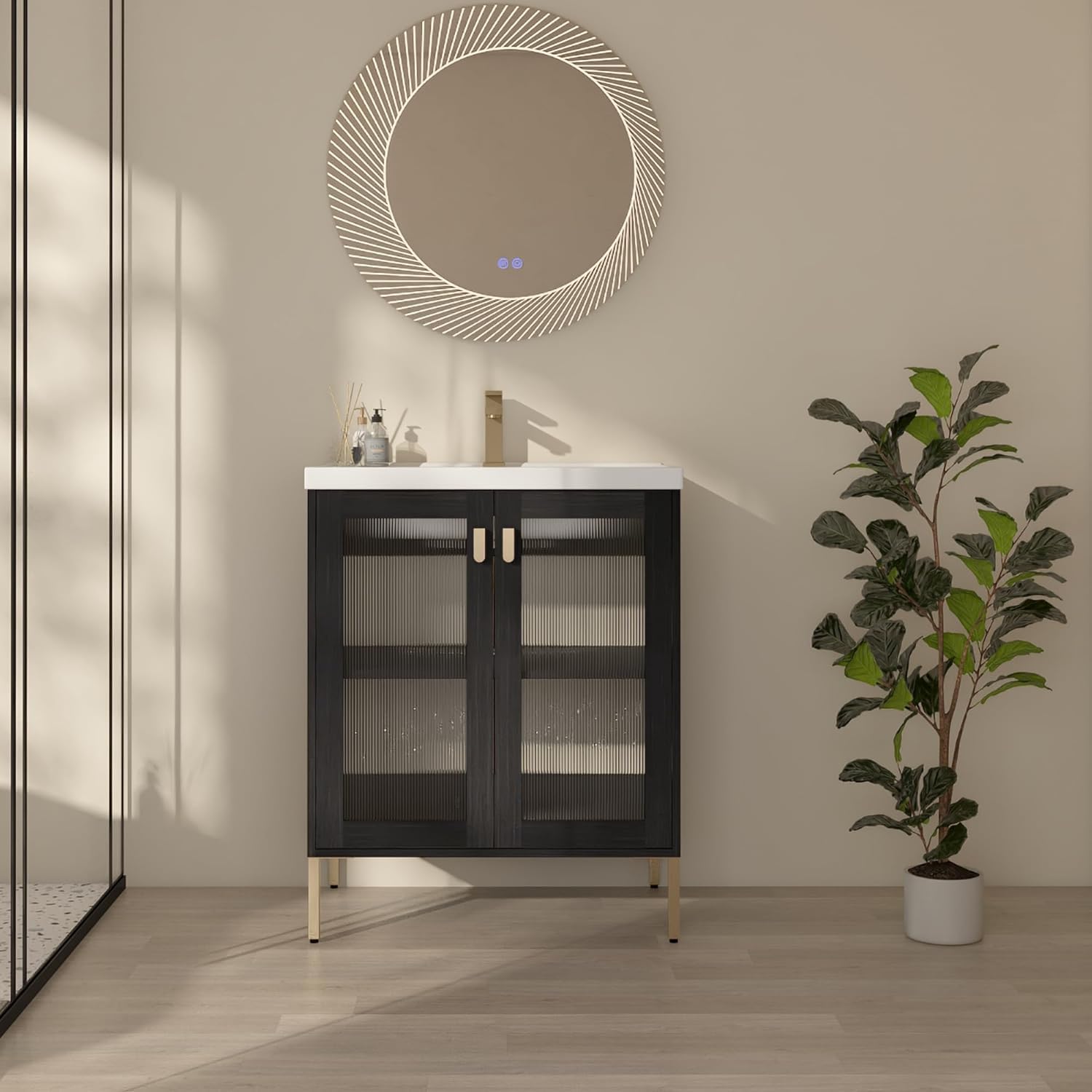 Amazon.com: Mcltopz 28 inch Black Bathroom Vanity with Sink ...