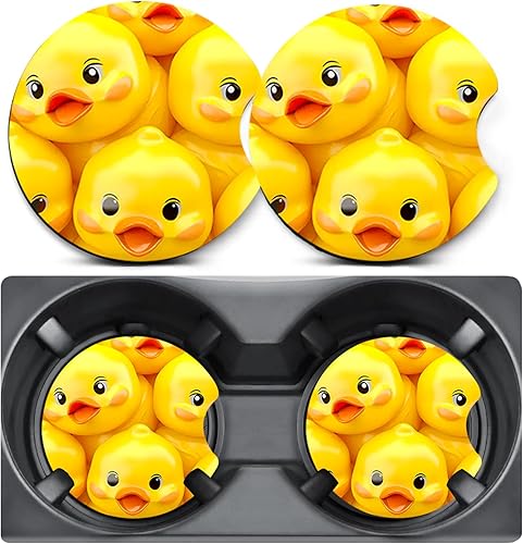 Miniatura 40 de 2 unidades de posavasos para portavasos de coche, posavasos para portavasos de coche con diseño de cereza, alfombrilla de goma antideslizante de