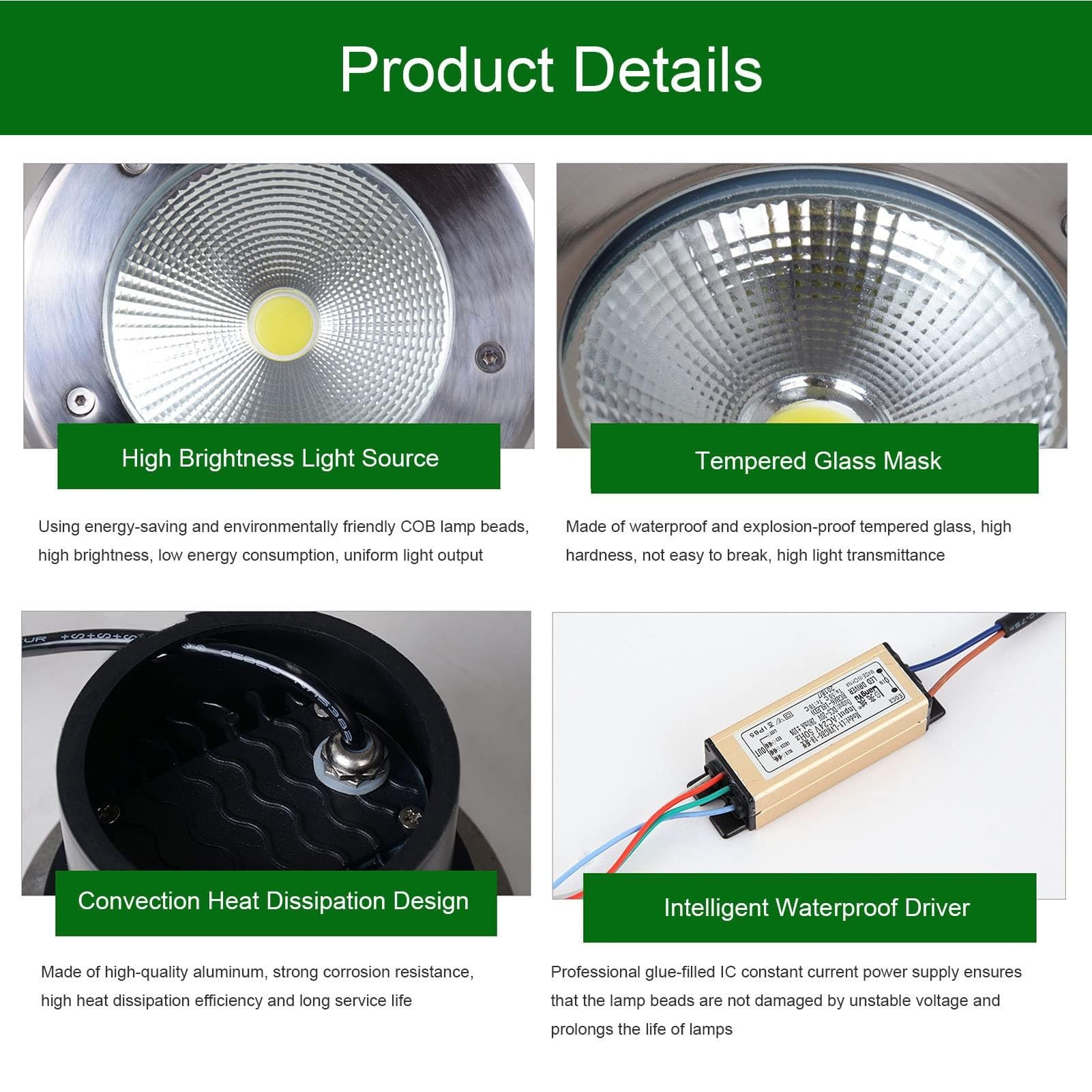 Lampa Gruntowa Led Z Oświetleniem Cob, Lampa Ogrodowa Ac85-110V, Okrągła Lampa Ścienna Ip65, Do Oświetlenia Zewnętrznego, Placu, Podjazdu, Schodów, Tarasu, Dekoracyj,Blue-7W