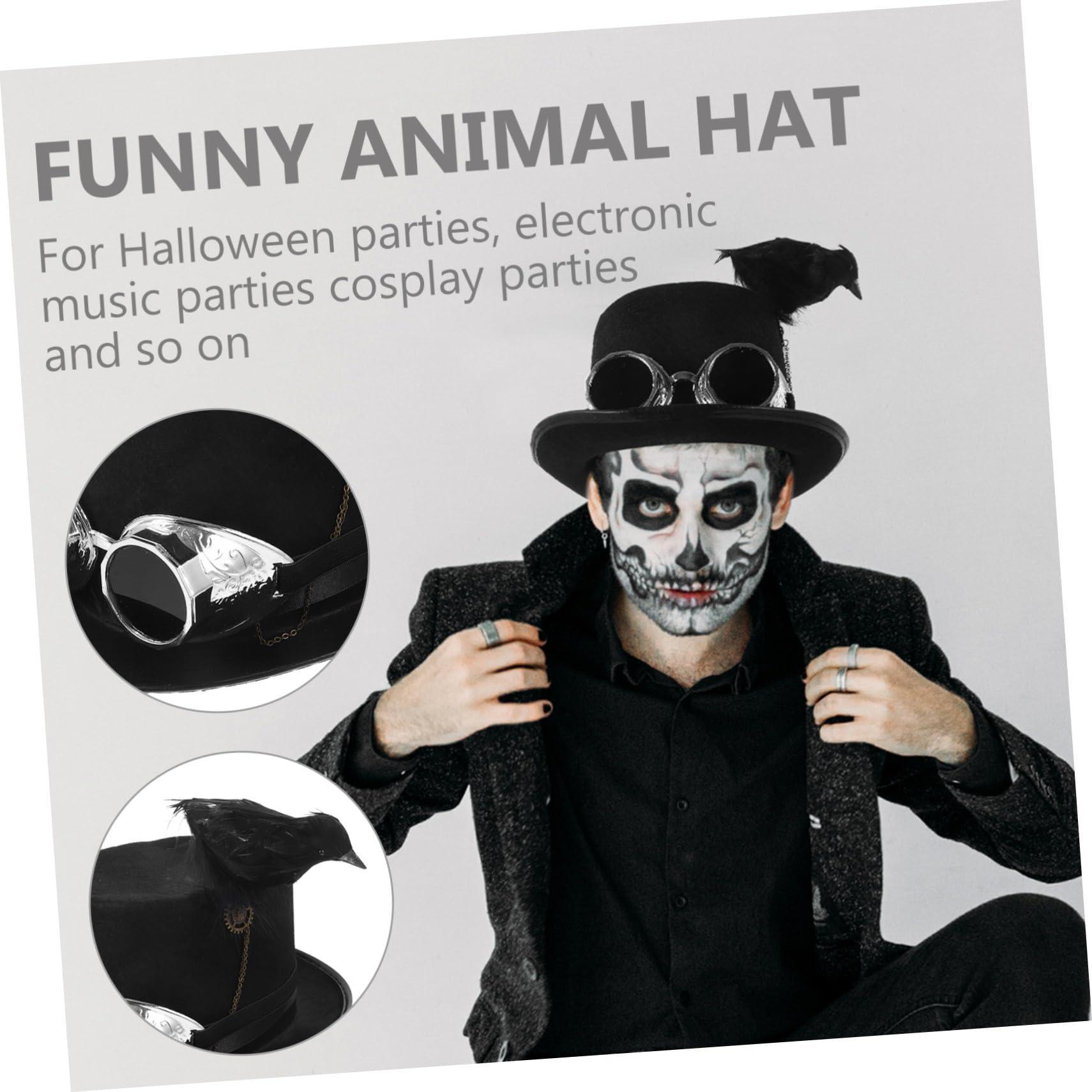 Cabilock Sombrero Hecho de Telas No Tejidas y Plástico Retro Gótico Steampunk Negro para Fiestas de Halloween y Eventos Electrónicos Adecuado para Disfraz y Ambiente Halloween