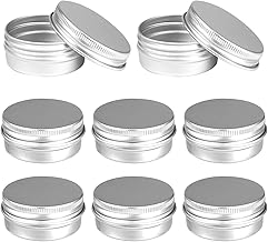 Kleine Dosen, 8 Stück 30ml Aluminium Leer Döschen, Rund Leere Dosen mit Schraubdeckel, Aluminium Blechdosen Klein Probe Behälter Reise Tiegel, für lippenbalsam, Lotion, Creme, Mini-Kerzen, Kosmetik