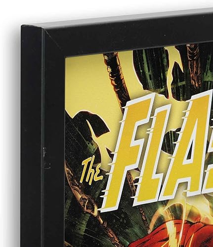 Miniatura 4 de DC Comics The Flash Fiery Scene - Decoración de pared de madera enmarcada  Arte de pared Flash para hombre cueva o sala de cine