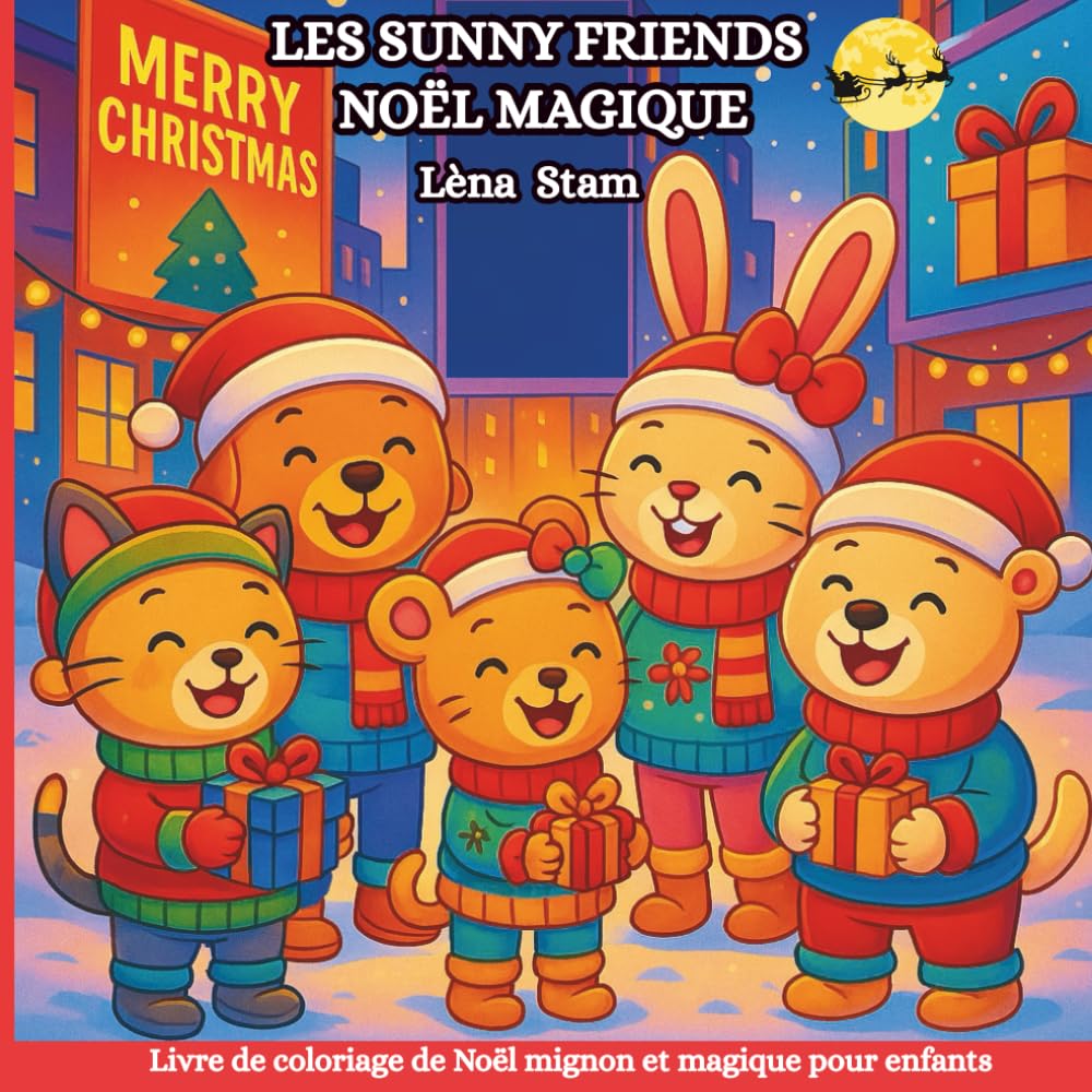 THE SUNNY FRIENDS NOËL MAGIQUE: Livre de coloriage de Noël mignon et magique pour enfants. 54 adorables pages de coloriage de Noël, remplies de ... de magie des fêtes ! (Les Aventures Colorées)