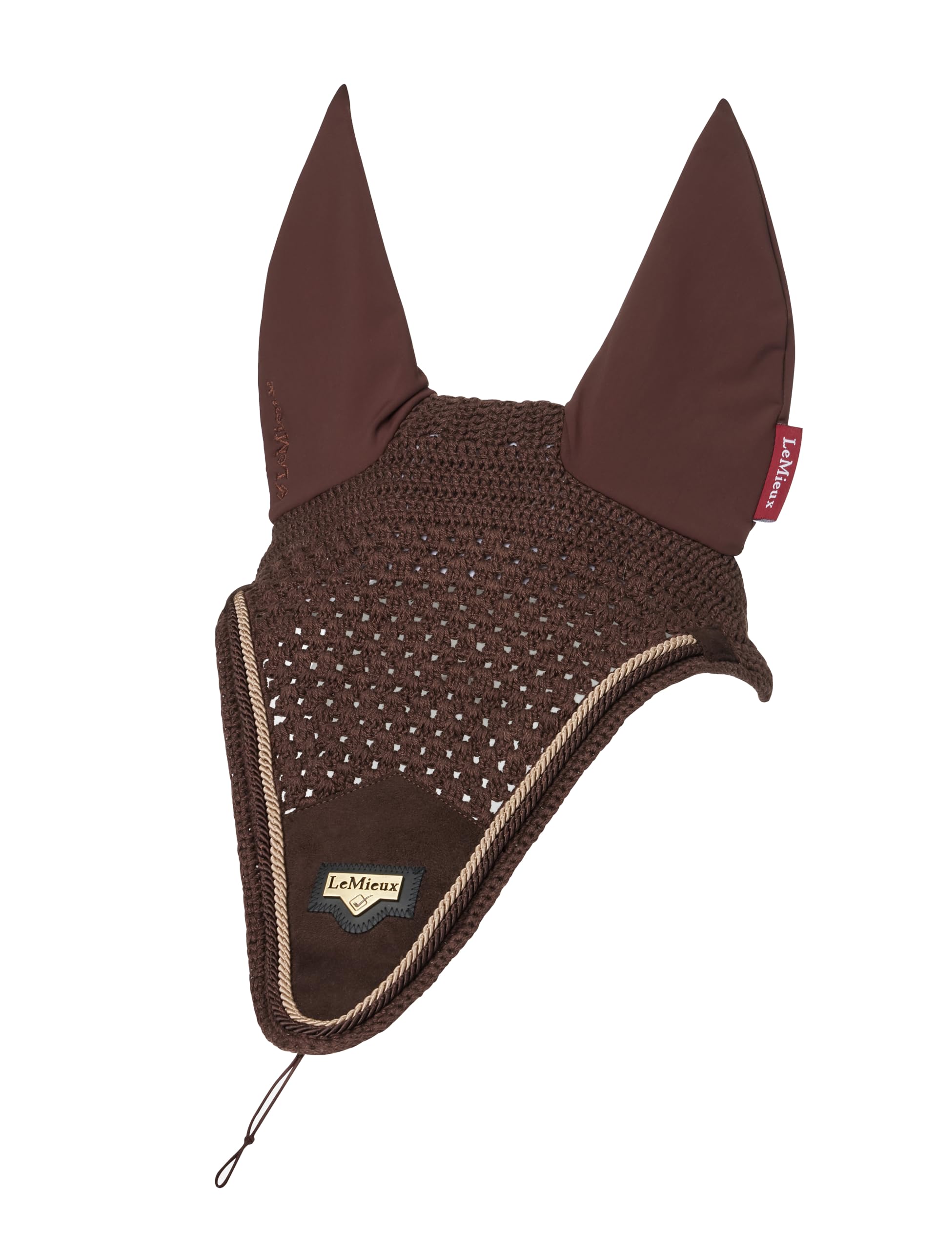 LeMieux Puissance Fly Hood Marron M bonnet oreilles cheval anti-mouches équitation marron
