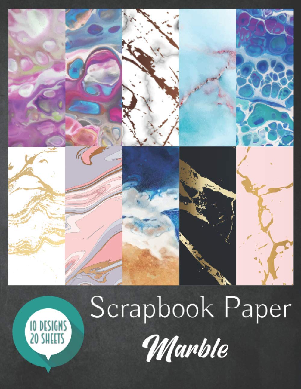 Scrapbook Paper - Marble: Endpaper Book - Bookbinding Paper - Decorative Paper
