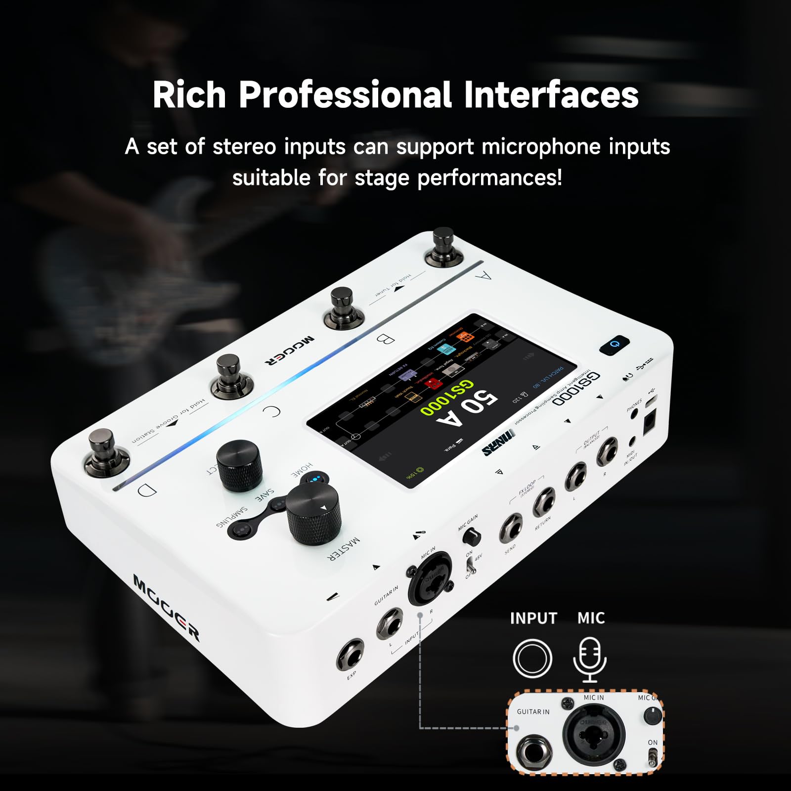 MOOER Processador Multiefeitos Para Guitarra Gs1000, Amostragem De