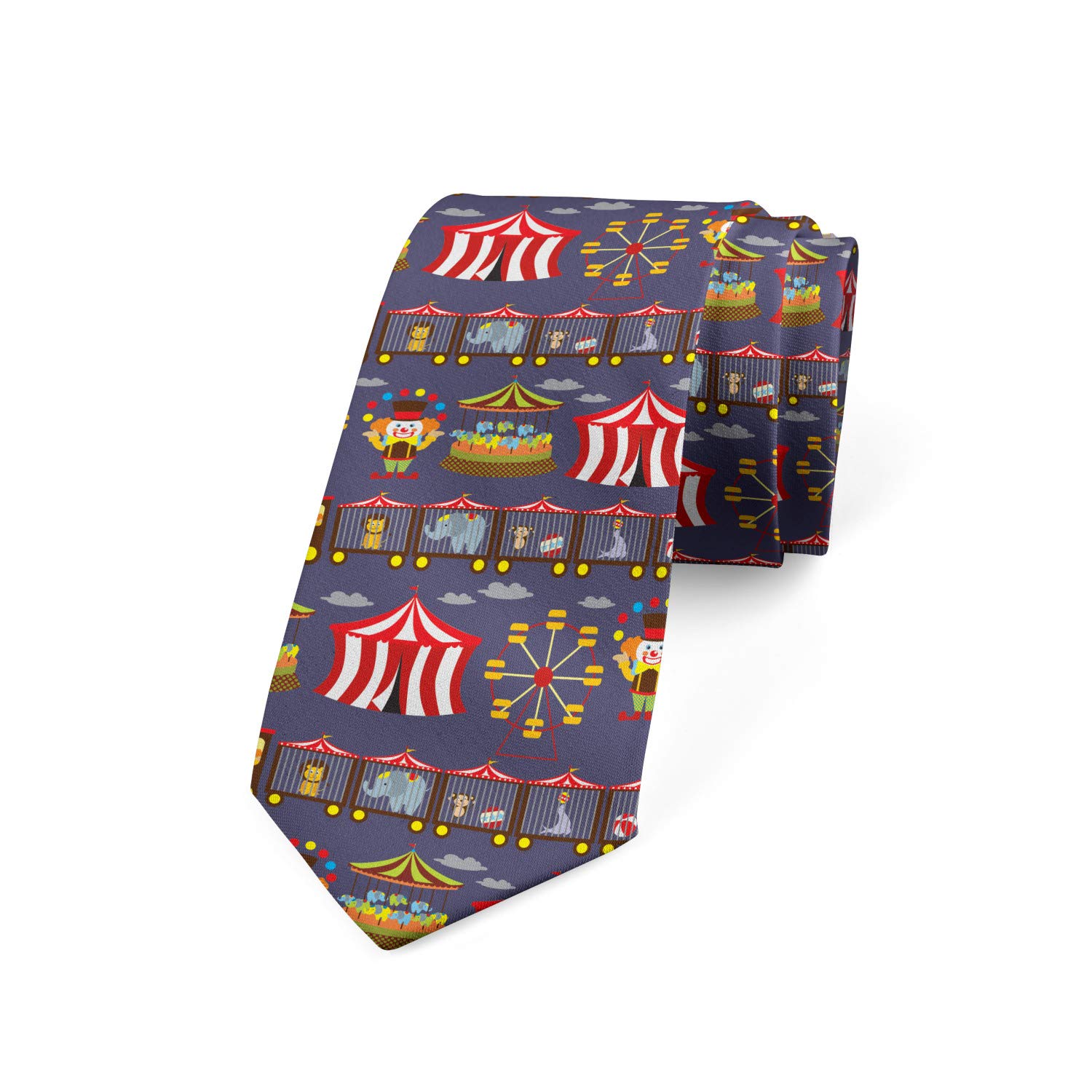 Lunarable Necktie, Animal Trucks Ferris Wheels, Dress Tie, 3.7