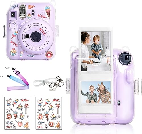 Miniatura 9 de Funda transparente para cámara Fujifilm Instax Mini 12 de película instantánea con bolsillo para fotos mejorado con capacidad para 10 películas en