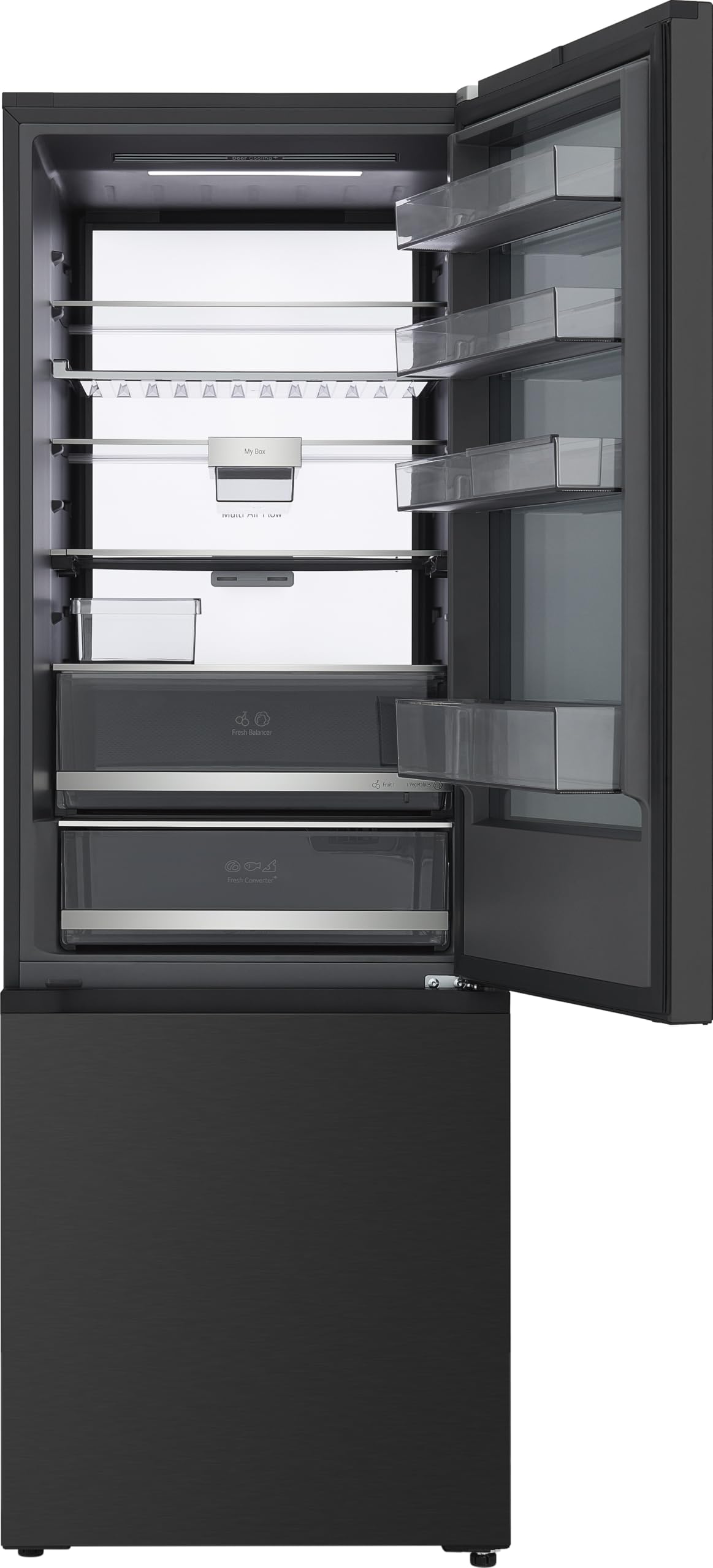 LG GBGW92GCEV Fit&Max Kühl-/Gefrierkombination (465 L, Energieklasse C) vollintegrierbar oder freistehend mit InstaView, FRESHConverter+, Total No Frost, MyBox, Schwarz