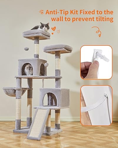 Miniatura 6 de Taoqimiao Árbol para gatos, torre de gato de 37.4 pulgadas para gatos de interior, adecuado para gatitos, condominio de felpa con 5 postes