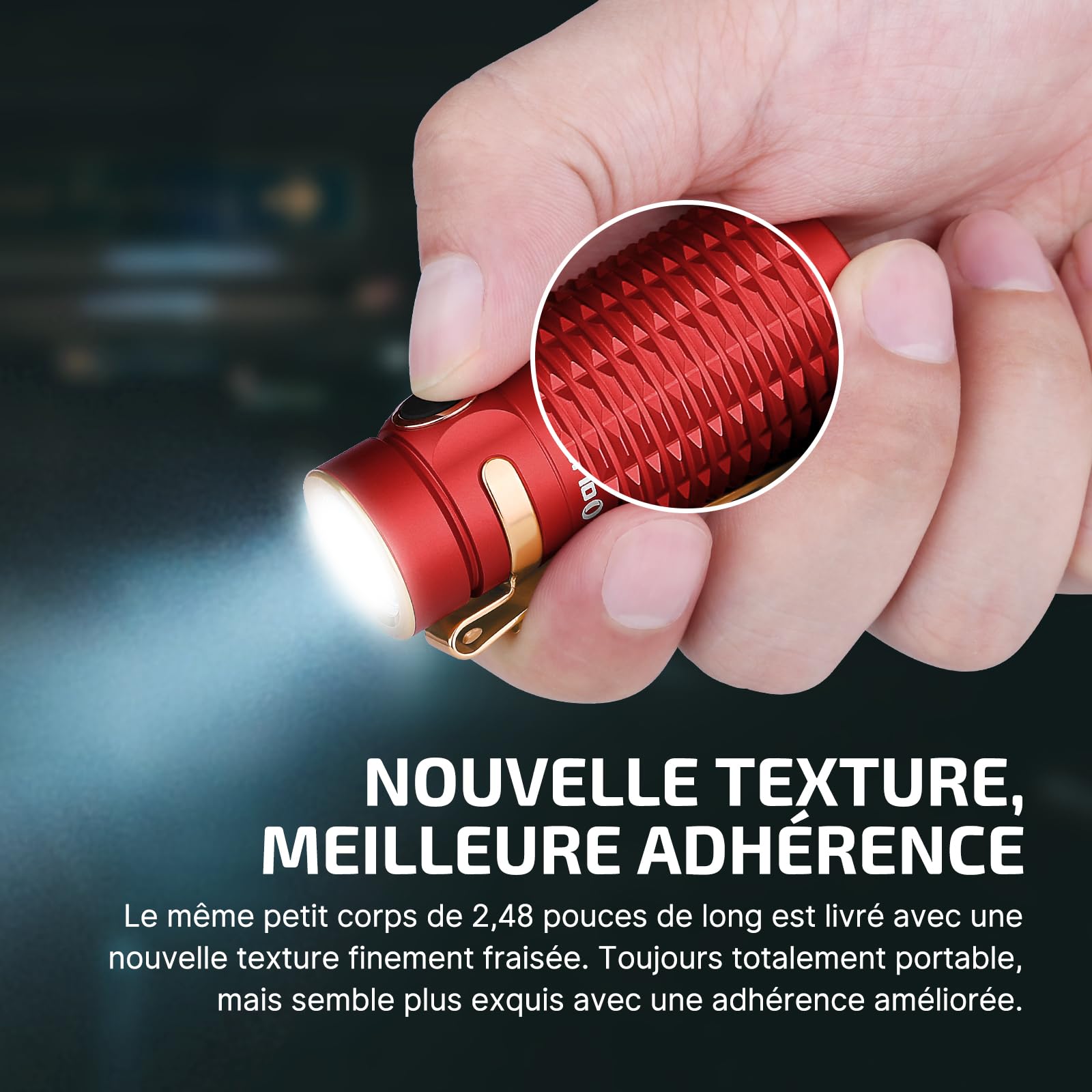 OLIGHT Baton 3 Petite Lampe de Poche Aimantée 1200 Lumens 5 Modes d'Éclairage et Mode Stroboscope Torche pour Camping Randonnée D'urgence Ménage Pêche Porte-clés Étanche IPX8