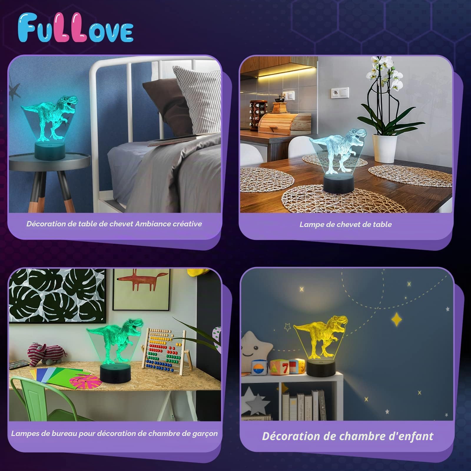 Dinosaure DIY Lampe De Nuit – Kit Bricolage Créatif Enfant, Activité Manuelle, Veilleuse Dinosaure Avec Volcan Et Figurines, Dès 6 Ans