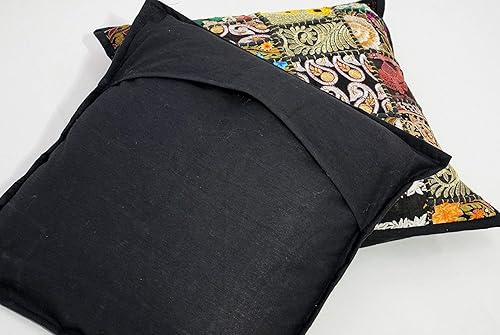 Miniatura 4 de Sophia-Art Sari - Almohada india de almohada, 10 piezas, parches de retazos, fundas de cojín hechas a mano, funda de almohada bordada con retazos