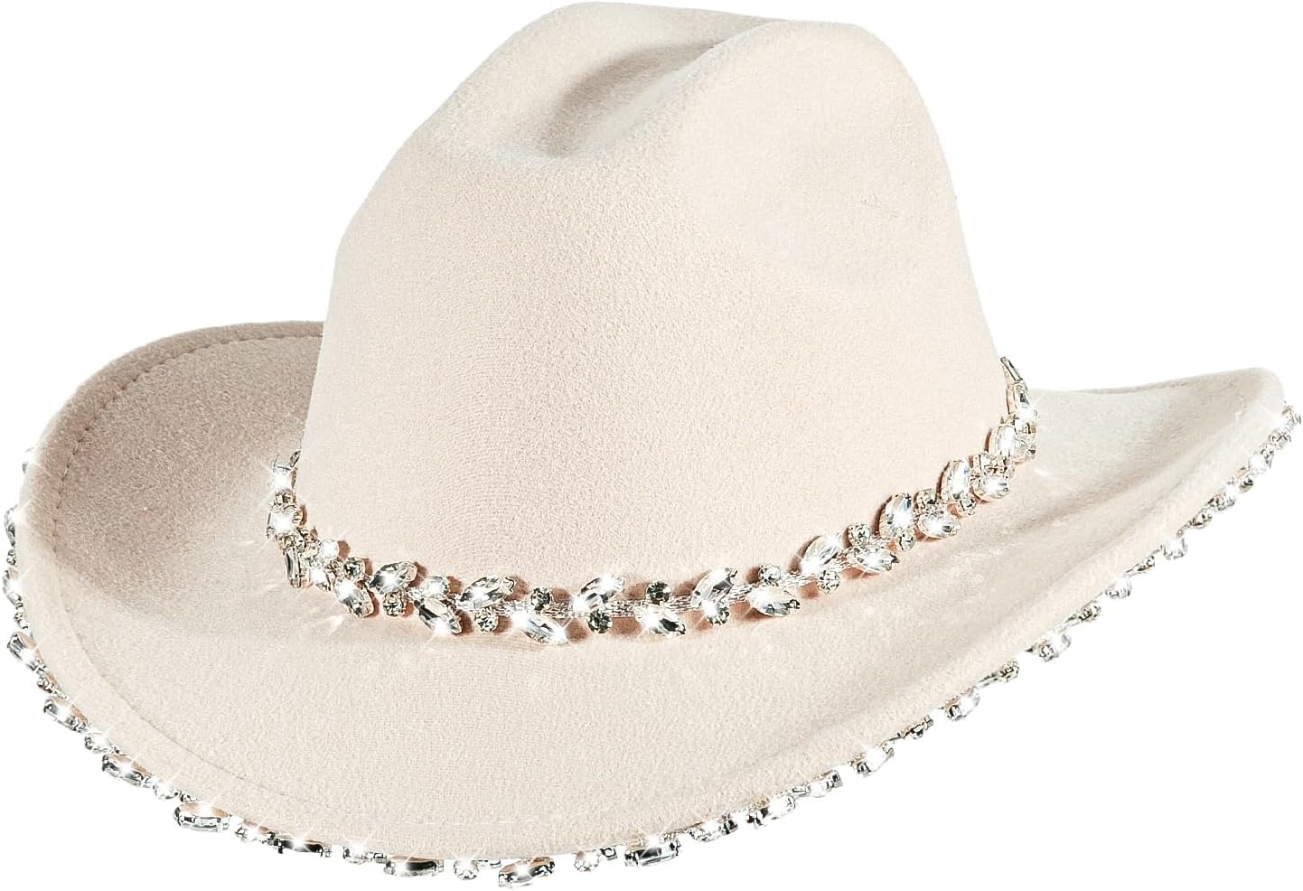Womens Rhinestone Cowboy Hat Wide Brim Diamond-Glitter-Western-Cowgirl Hat Bling for Women