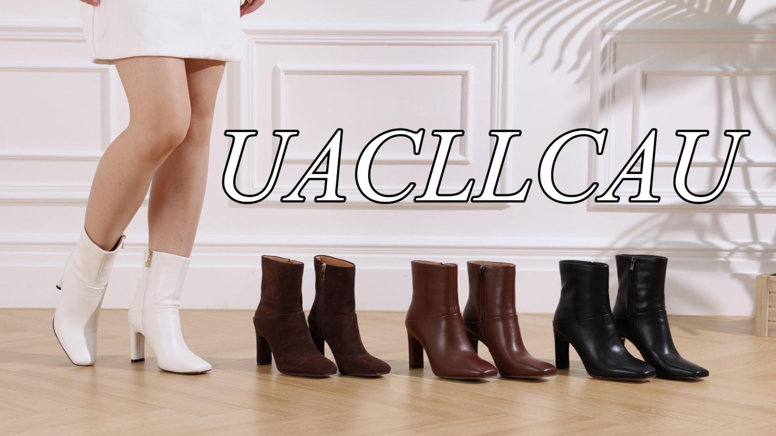 Amazon.com | Uacllcau Ankle Boots for Women Square Toe High Heel