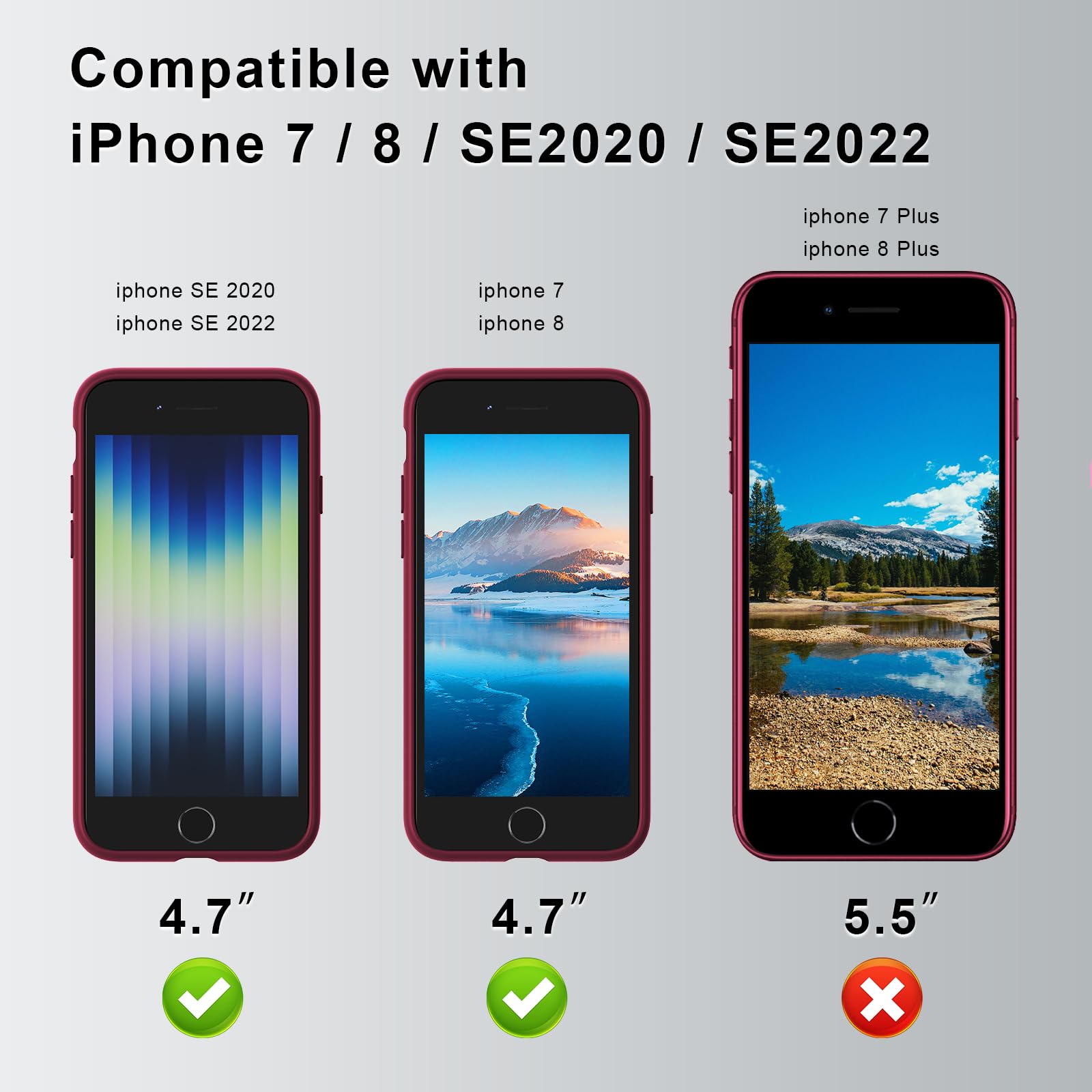 TAXXOE Liquid Silicone Case Compatible with iPhone SE 2020/2022, iPhone 8/7, 4.7 Inch, Soft-Touch, Shockproof, DustProof - Image 2
