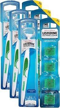 Ultra Clean Access Flosser for Hard-to-Reach Back Teeth, 3 Reusable Floss Handles with 84 Disposable Mint Refill Heads, Long Handle Flossing Tool for Adults