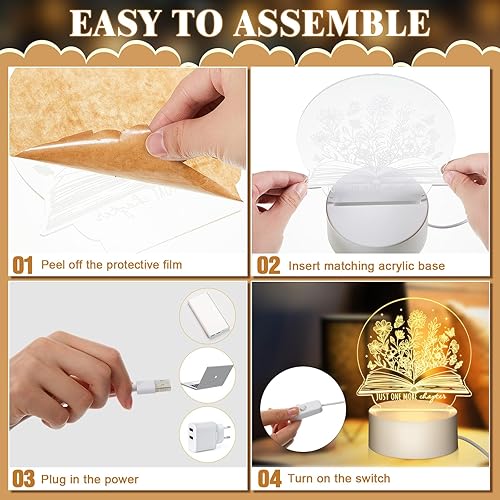 Miniatura 3 de Retisee 6 piezas de luz nocturna linda juego de palabras de agradecimiento regalo You are Awesome Night Light Bear Cactus, pato, tortuga, flamenco,