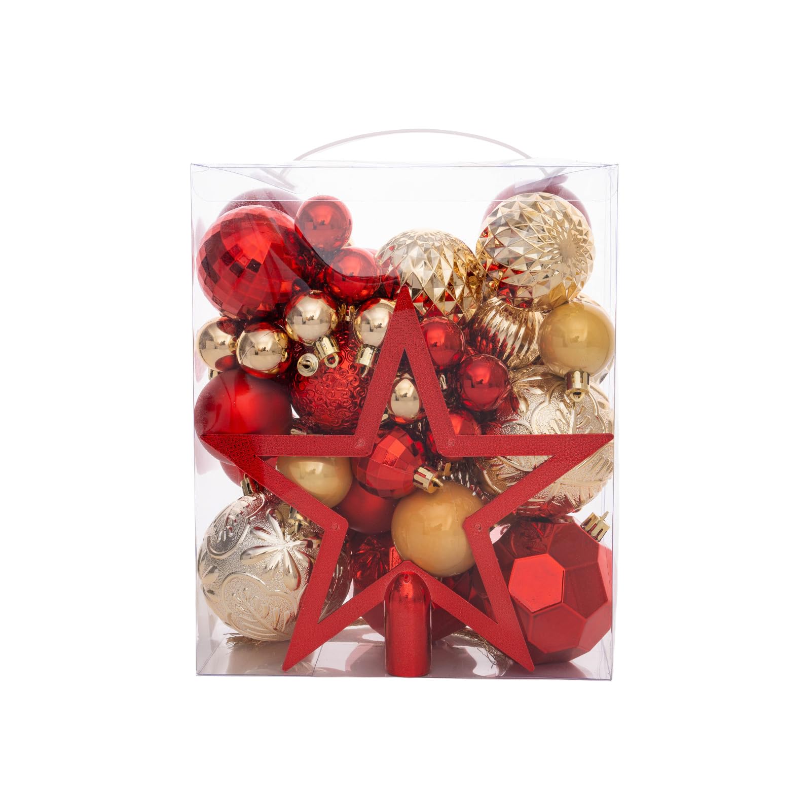 KAQNTUD User-friendly Efficient Christmas Decoration Assortment with Shatterproof Tree Toppers Star for Home Decoration Shatterproof Christmas Bauble Interior Decoration