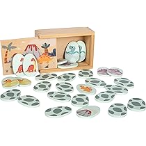 small foot Memo „Dino“, Merk- und Gedächtnisspiel aus FSC® 100%-zertifiziertem Holz, für Kinder ab 2 Jahren, 12616