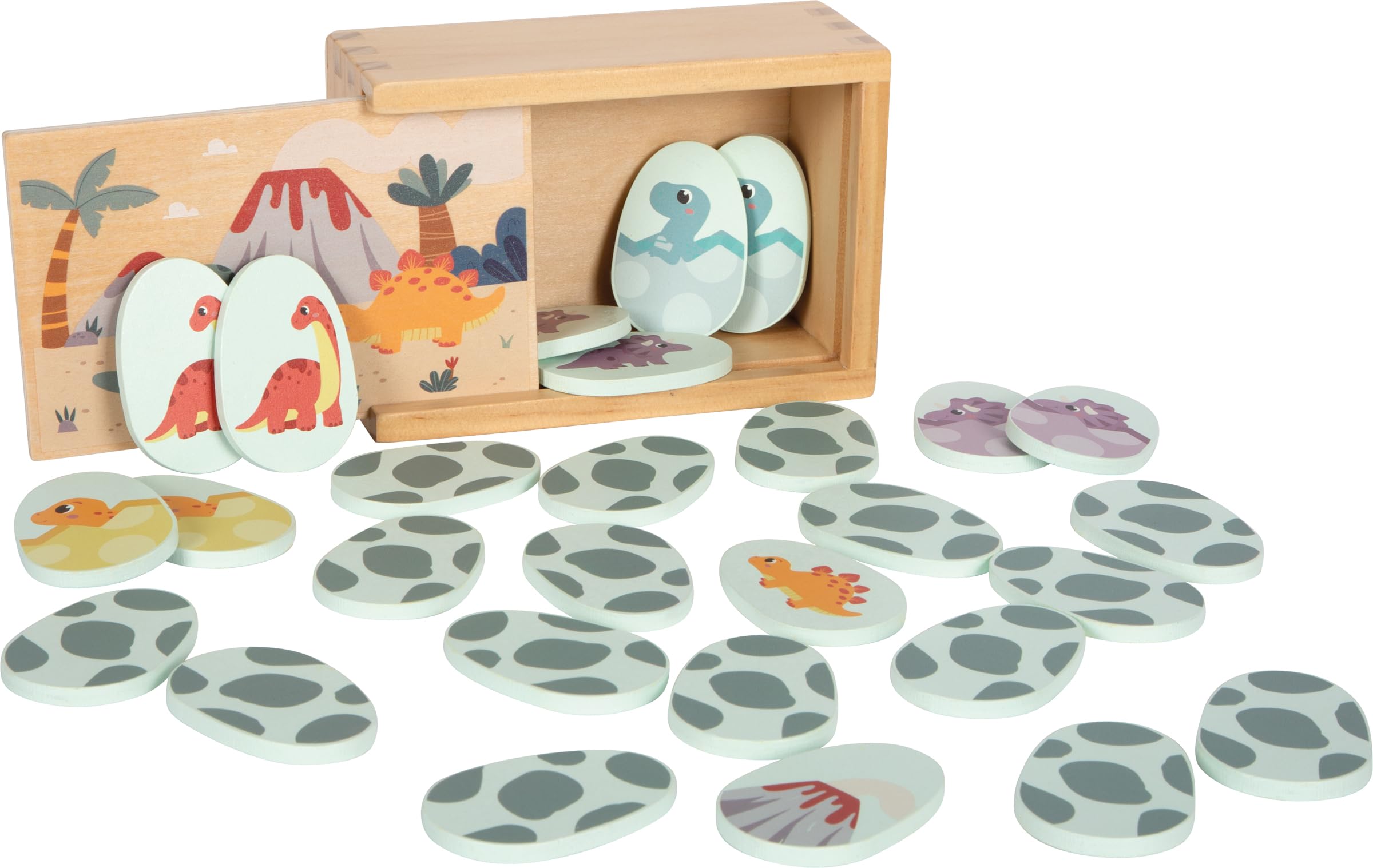 small foot Memo „Dino“, Merk- und Gedächtnisspiel aus FSC 100%-zertifiziertem Holz, für Kinder ab 2 Jahren, 12616