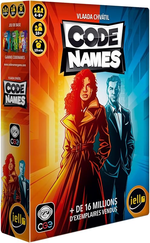 IELLO CODENAMES – Le jeu culte de déduction - Plébiscité par des milliers de joueurs ! Trouvez les bons mots et évitez l’assassin – Jeu de société addictif en équipe pour des soirées inoubliables - VF