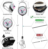 Vista 194 de Giancomics Black ID Badge Holder with Lanyard, Lanyards for ID Badges with Badge Reel Retractable Heavy Duty, Lanyard with ID Holder Keychain Clip