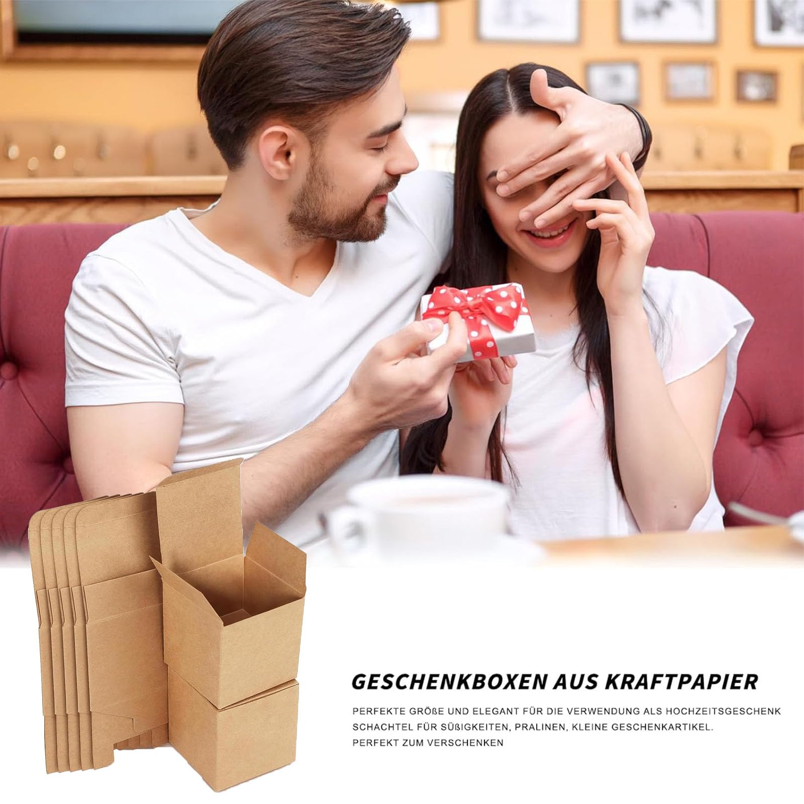 15 Scatole Regalo In Carta Kraft Pieghevoli – 10x10x10 Cm Marroni – Con Coperchio – Per Regali E Artigianato