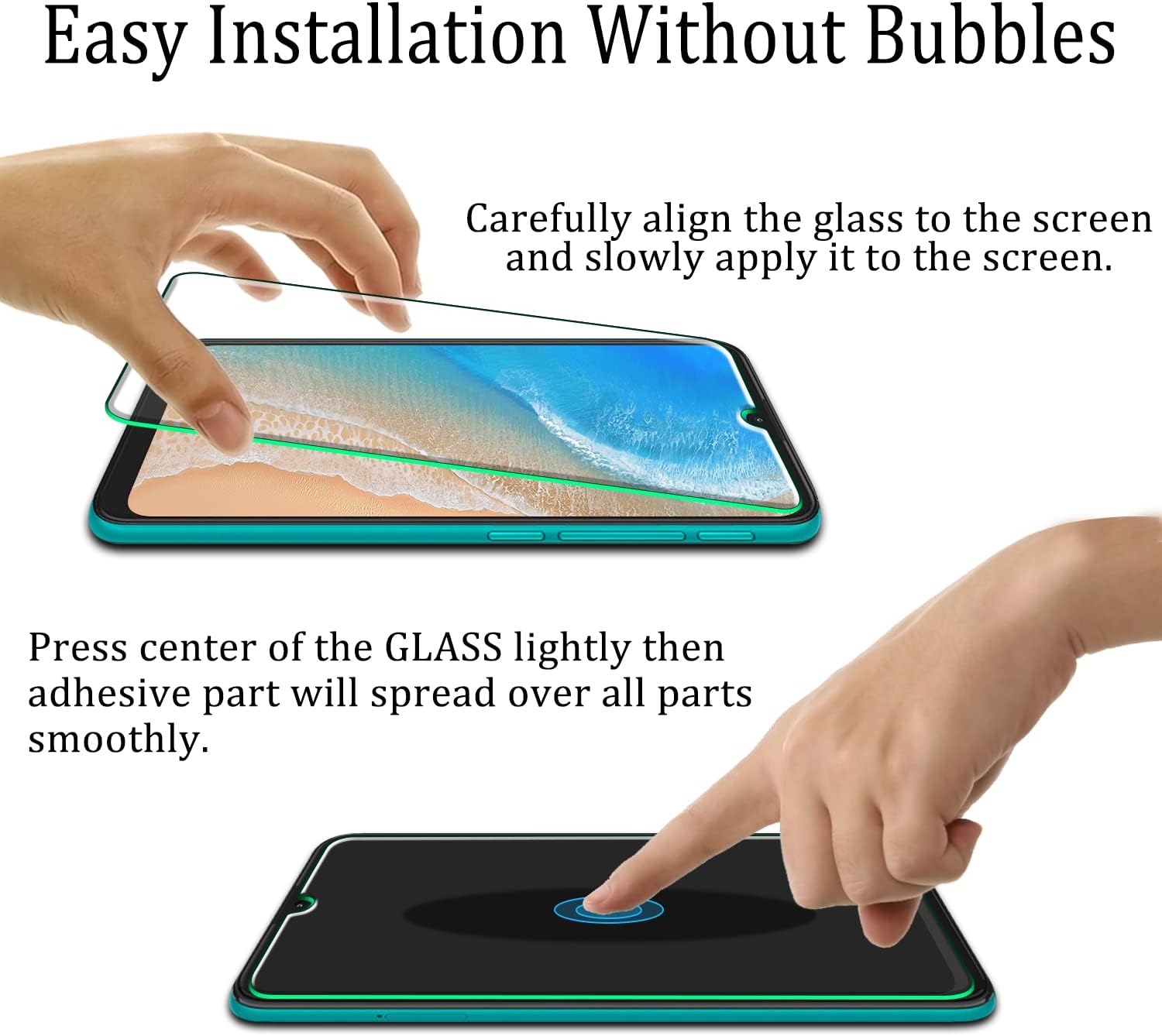 [2-Pack] KATIN Screen Protector for Moto G Play (2021), Moto E7 Tempered Glass, Anti Scratch, Bubble Free, Case Friendly