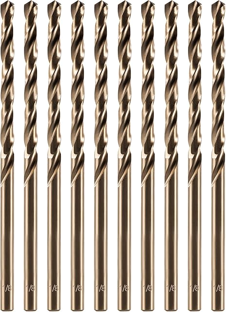 amoolo 3.5mm 10pcs Cobalt Drill Bit, M35 HSS Metric Cobalt Drill Bit Set for Hard Metal, Stainless Steel, Cast Iron