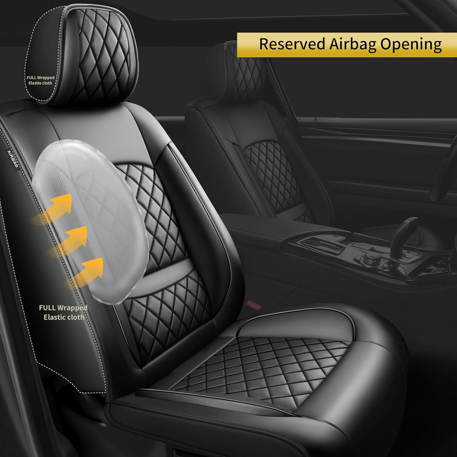 Car Seat Covers Compatible with Jeep Renegade 2015-2026 - Waterproof Breathable Leather Automotive Seat Cushions Protector, Airbag Compatible, Only 2 Front seat Covers Black