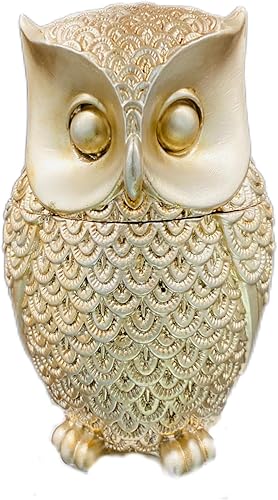 Aobaks Pozo de fuego de mesa, chimenea de mesa, cuenco de mesa con forma de búho dorado, hoguera personal para uso en interiores y exteriores.