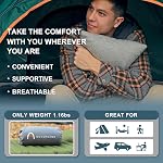 ACCURATEX Camping Pillow-100% Oreiller de voyage respirant respirable en coton , Remplissage en mousse de mémoire écrémé, Petits accessoires de conditionnement de dos, Essentiels de couchage, Oreil de tête d'avion portable 13x18