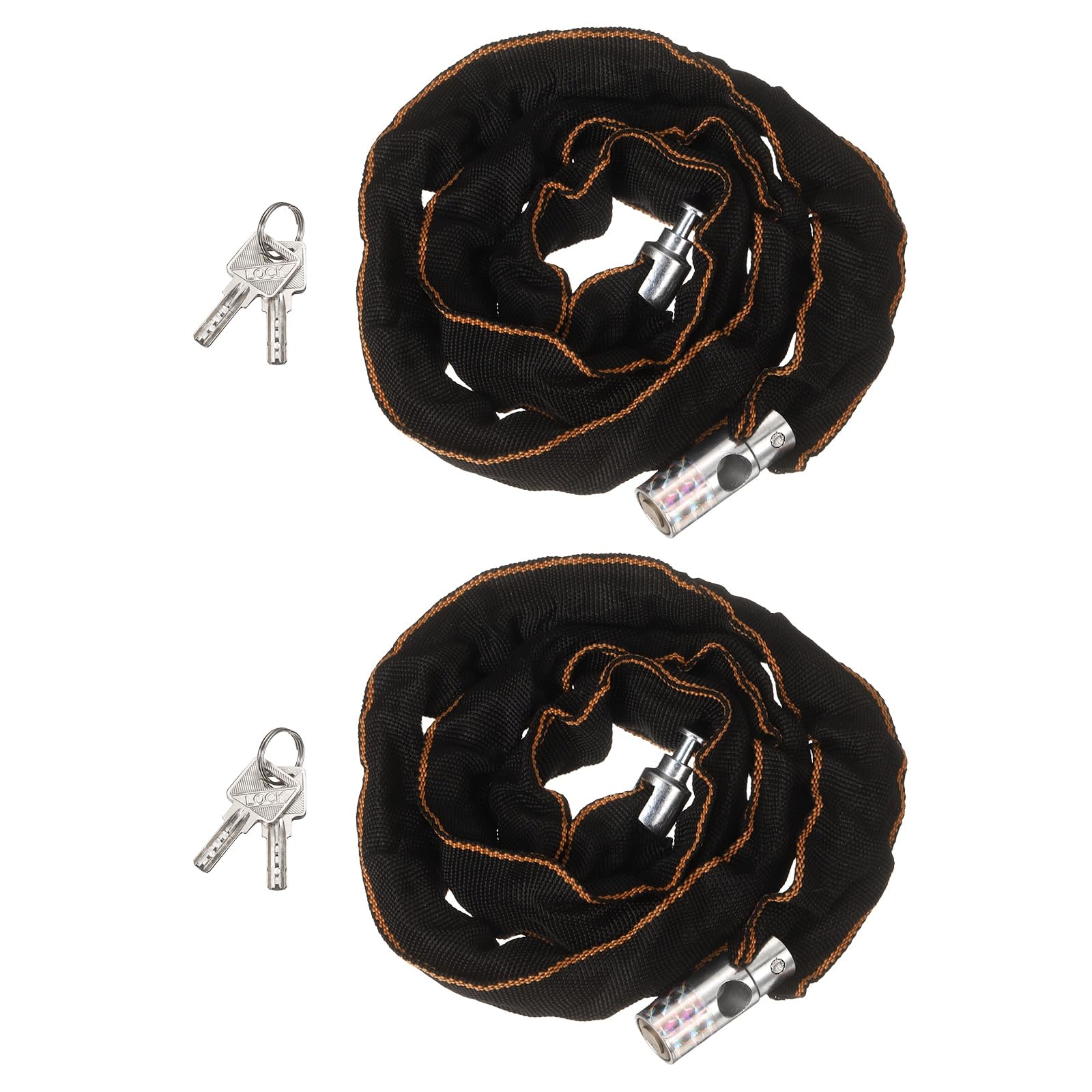 PATIKIL Chain Lock, (19mm x 60cm, 2ft) (2 Pcs), Thick Manganese Steel Anti-Theft Bike Chain Lock with 2 Keys, Suit for - Bikes/Trailers/Motorcycles/Garage Security