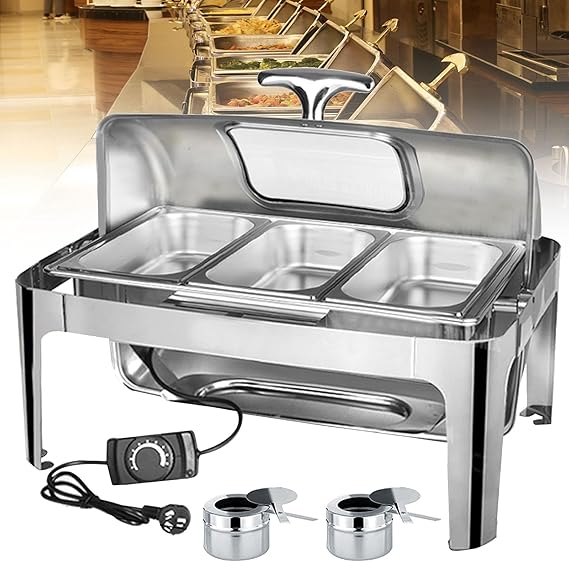 Tower Buffet Server Chafing Dishes ChauffePlats 9L 13L INOX Plaques Chauffantes pour Chauffer