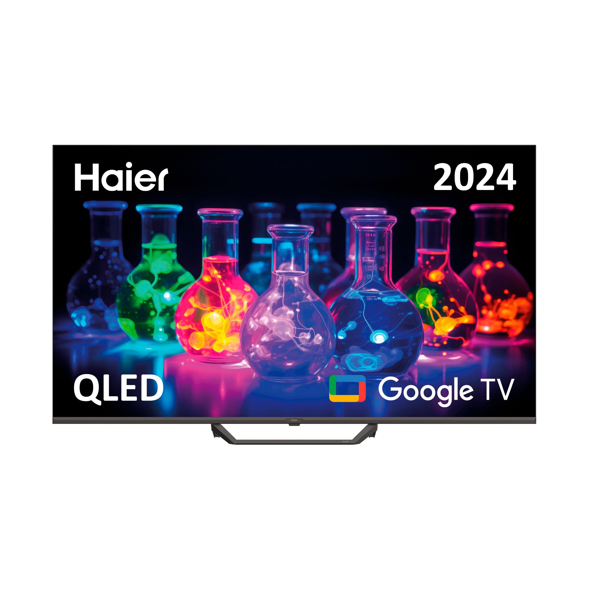 Haier QLED 4K UHD H32S80EFX 32'' Smart TV, Google TV, Dolby Audio, HDR 10, Telecomando Smart, Google Assistant, Bluetooth 5.1, Gaming 120Hz, USB 2.0, DBX TV, HDMI 2.1 x 4