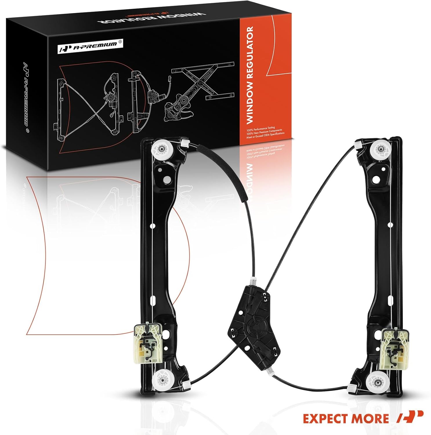 A-Premium Electric Power Window Regulator Without Motor Compatible with Dodge Durango 2011-2021 & Jeep WK2 Series Grand Cherokee 2011-2021, Front Right Passenger Side