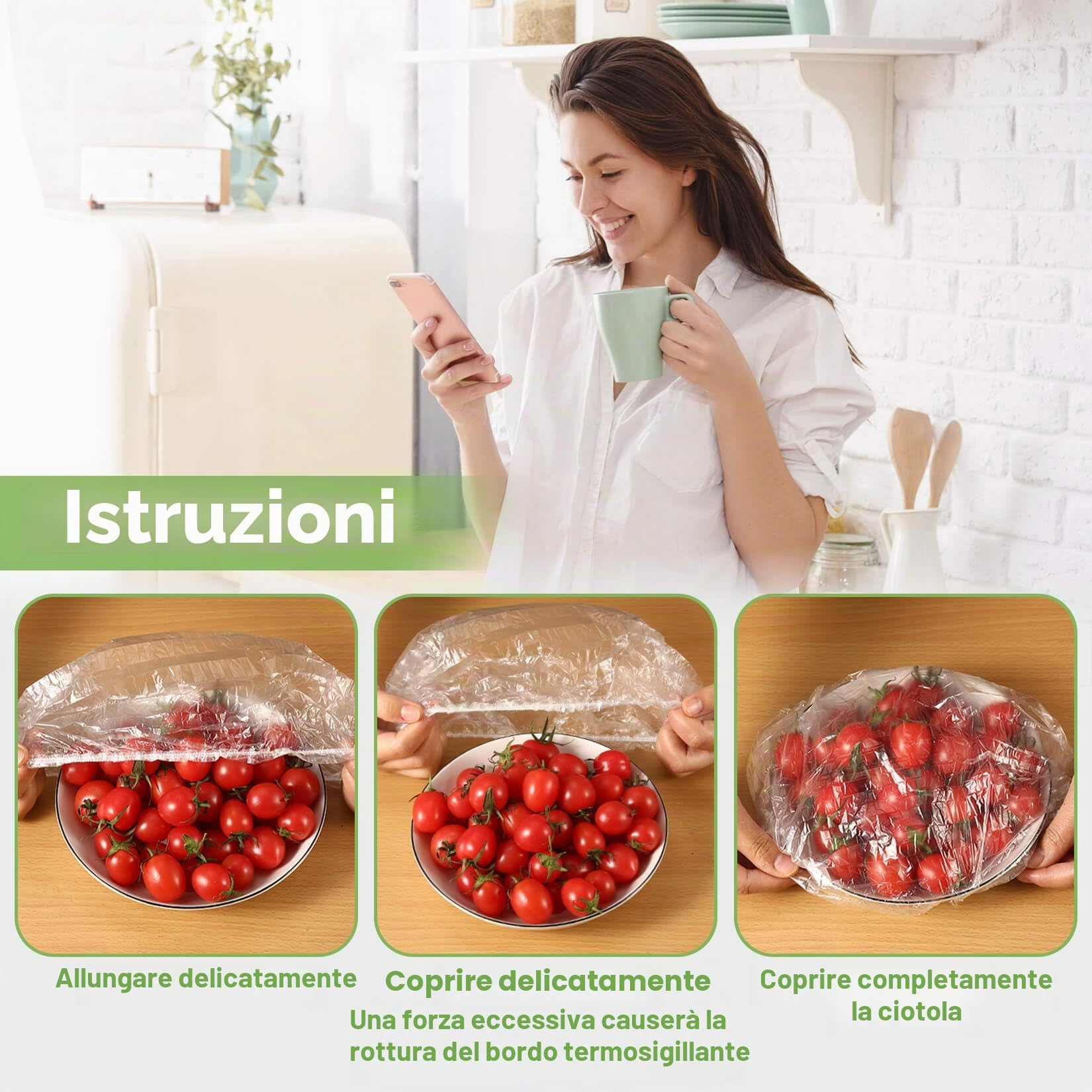 MAQIHAN 100pezzi Cuffie Copri Alimenti - Grande Pellicola per Alimenti Con Elastico Sacchetti Trasparenti Coprivivande Cuffie Coprire Cucina per Ciotola Lievitazione Pane Cuffie Capelli Doccia Monouso