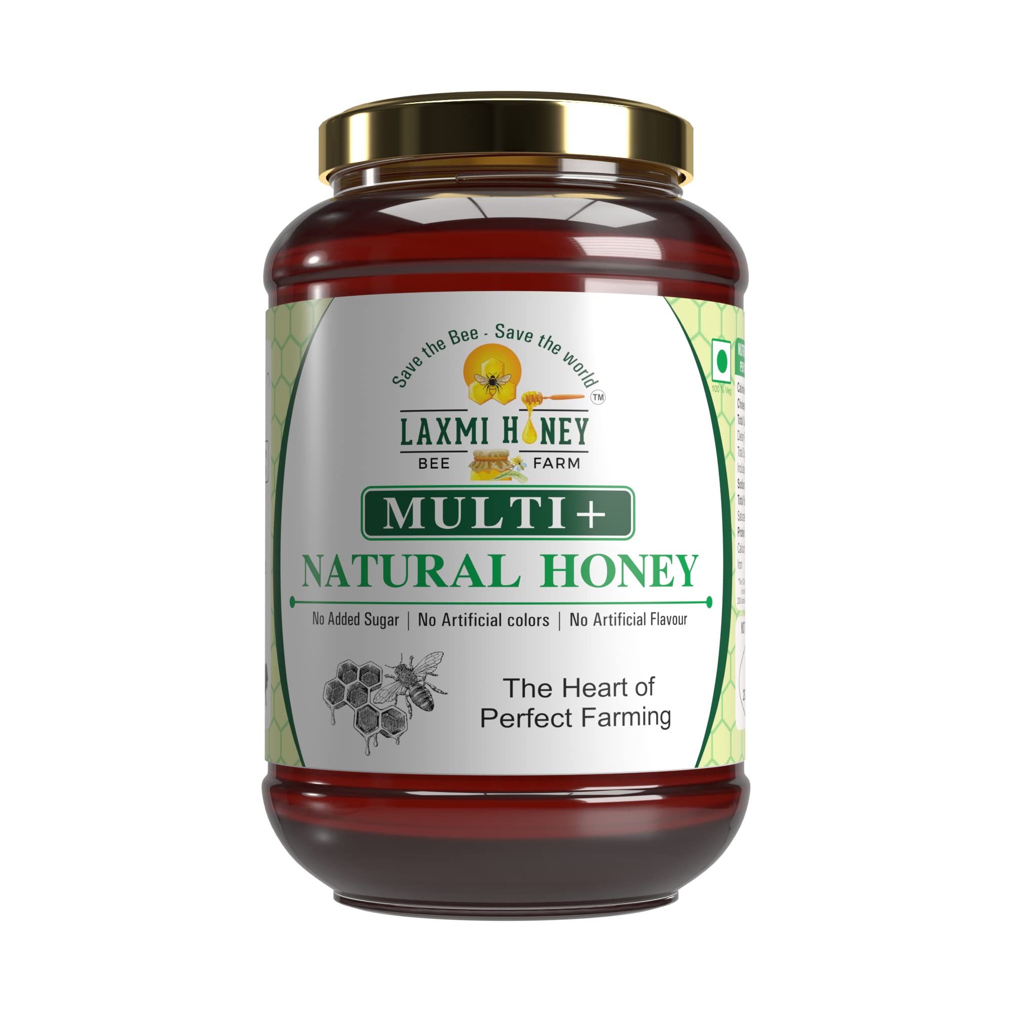LAXMI BEE FARM Organic Multi+ Natural Honey, Tested and Certified