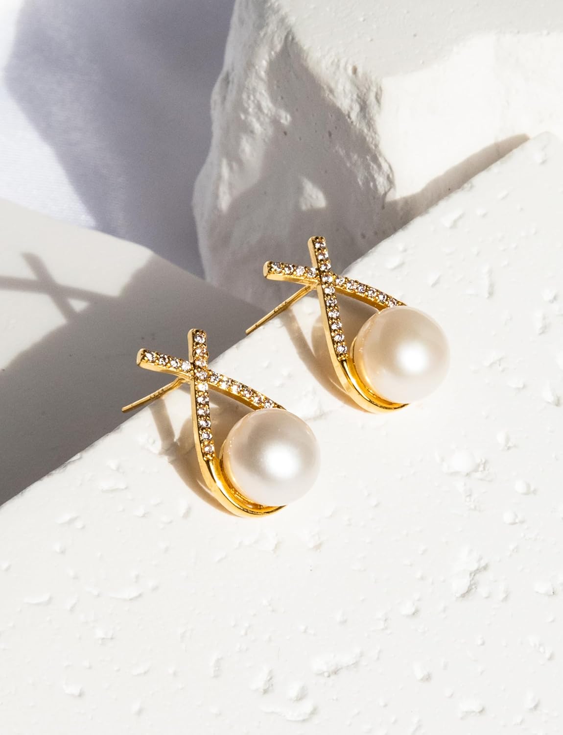 Freshwater Pearl Stud Earrings for Women – Hypoallergenic 18K Gold Plated Sterling Silver for Mother, Wife, Brides (Birthday, Valentine's Day, Anniversary,Wedding) - Image 4