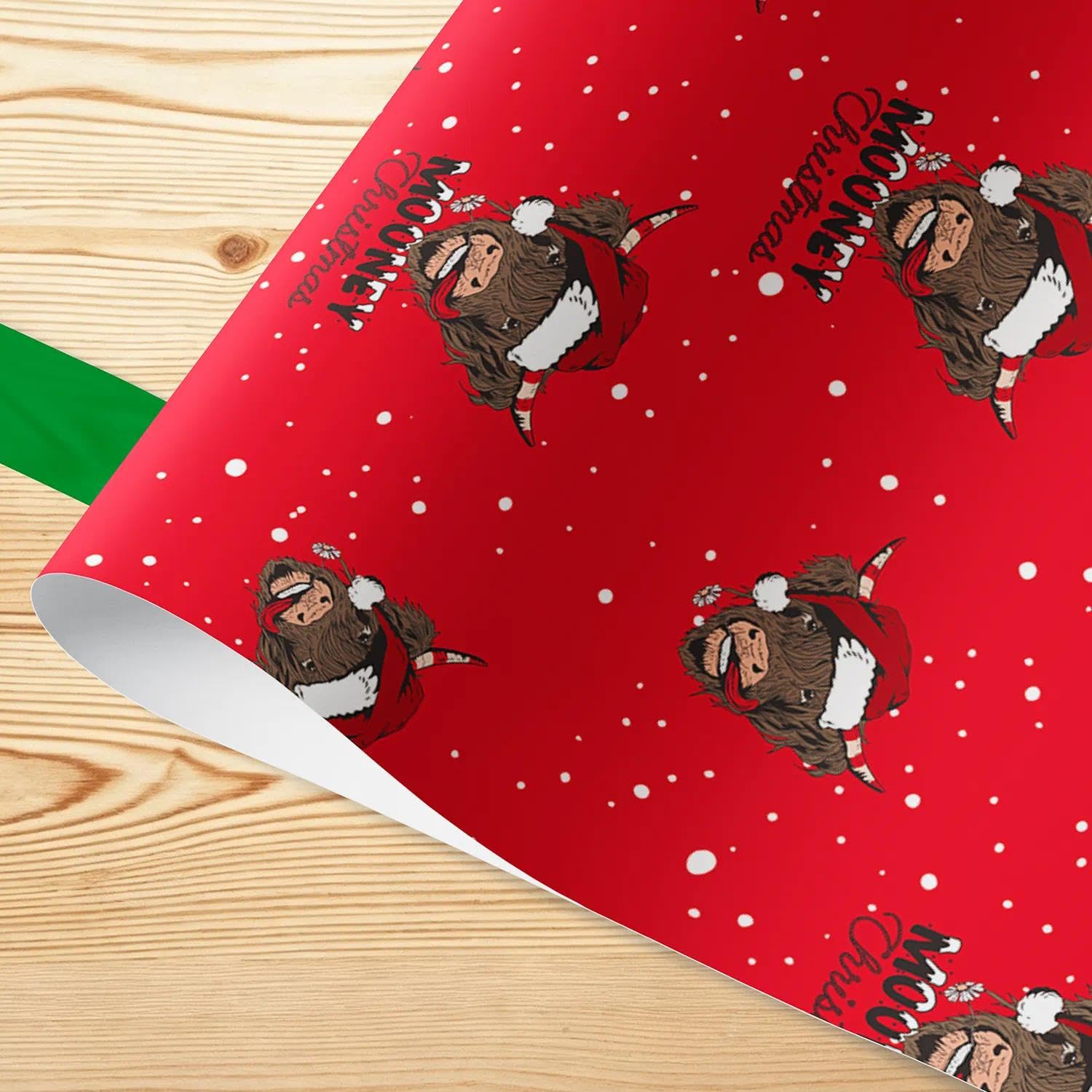 ysmile Carta da regalo natalizia rossa con mucca delle Highland
